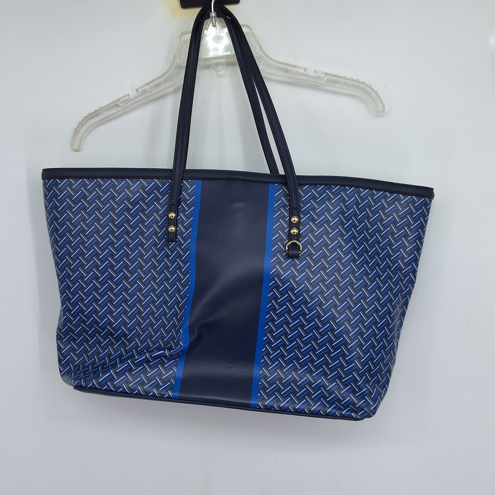 SONDRA ROBERTS SQUARED Elegant Navy Blue Tote Bag